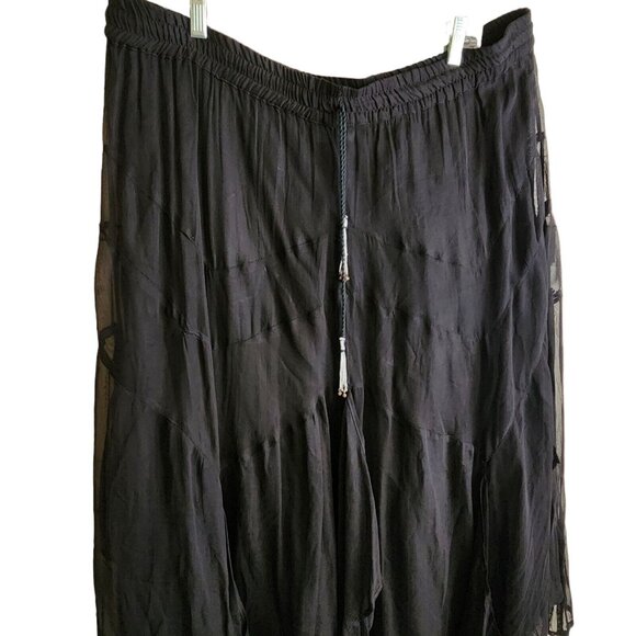 Silversteam Black Layered Maxi Tie Waist plus Size 2x-3x Goth Hippie Boho - Picture 6 of 10